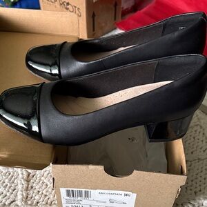 Clarks Black Patent Leather Heels